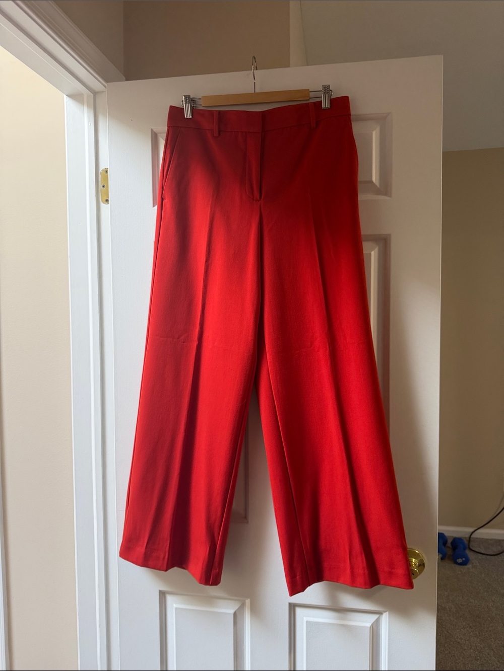 Red Wide-Leg Women's Trousers
